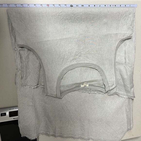 Dylan Gray Linen Sleeveless Dress L Asymmetrical Hem Boho Summer - Picture 10 of 13